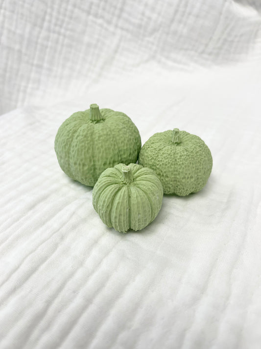 Concrete Pumpkin- Set of 3 - Green