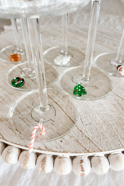 Holiday Cheers Charm for Wine Glasses - Set of 6