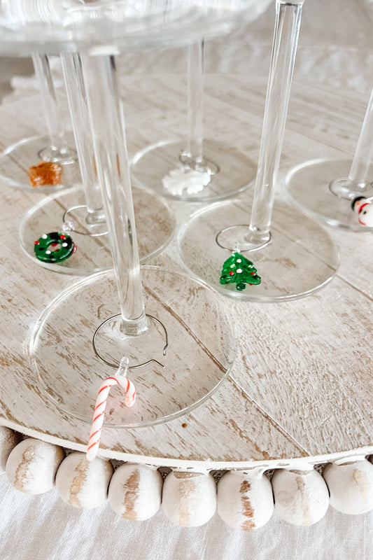 Holiday Cheers Charm for Wine Glasses - Set of 6