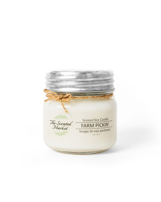Summer Farm Pickin' 8 ounce Scented Soy Wax Mason Jar candle