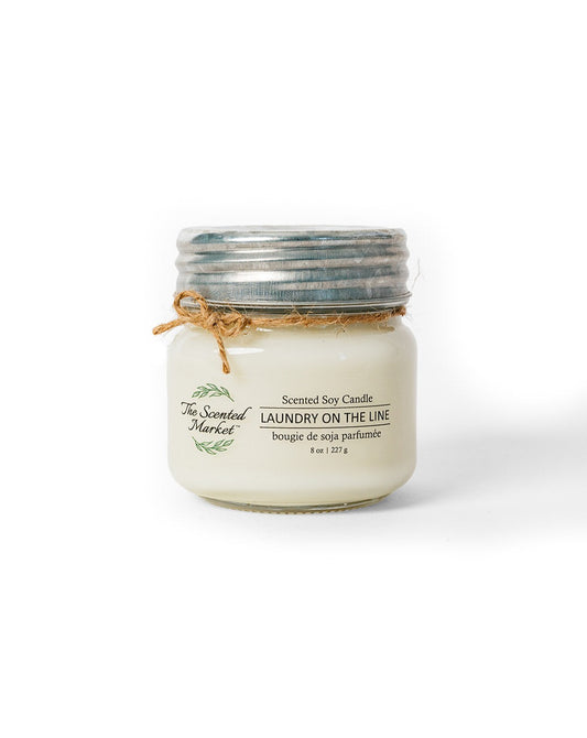 A picture of Laundry on the Line Scented Soy Candle 8 oz 