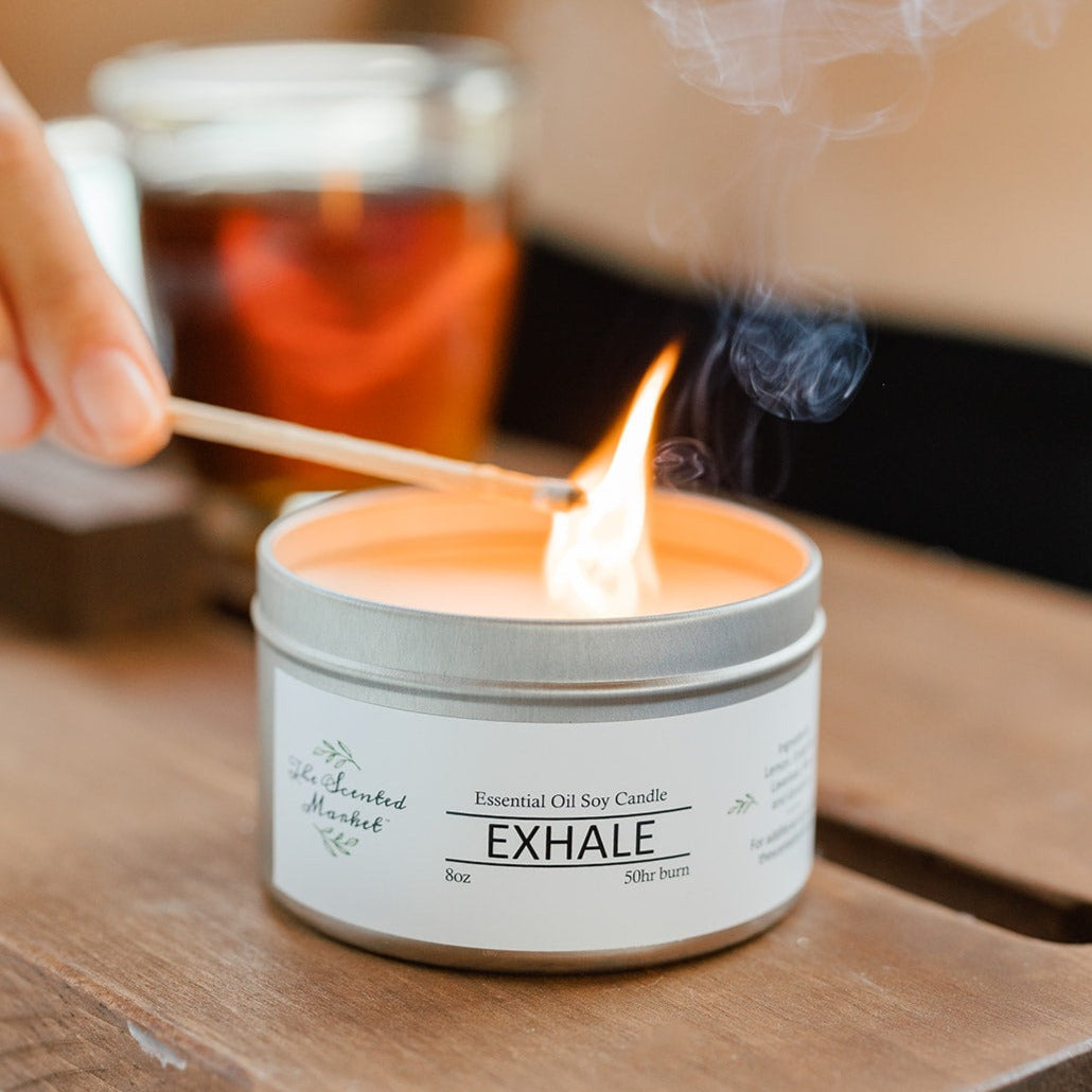 Bougie aux huiles essentielles EXHALE 8 oz