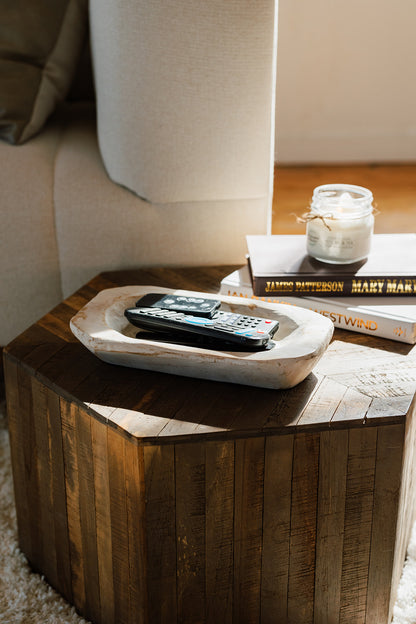 White Wood Small Decorative Dough Bowl - The Scented Market 