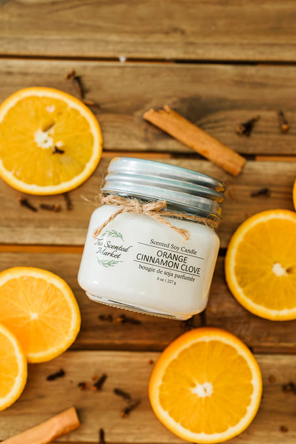 ORANGE CINNAMON CLOVE Soy Wax Candle 8 oz