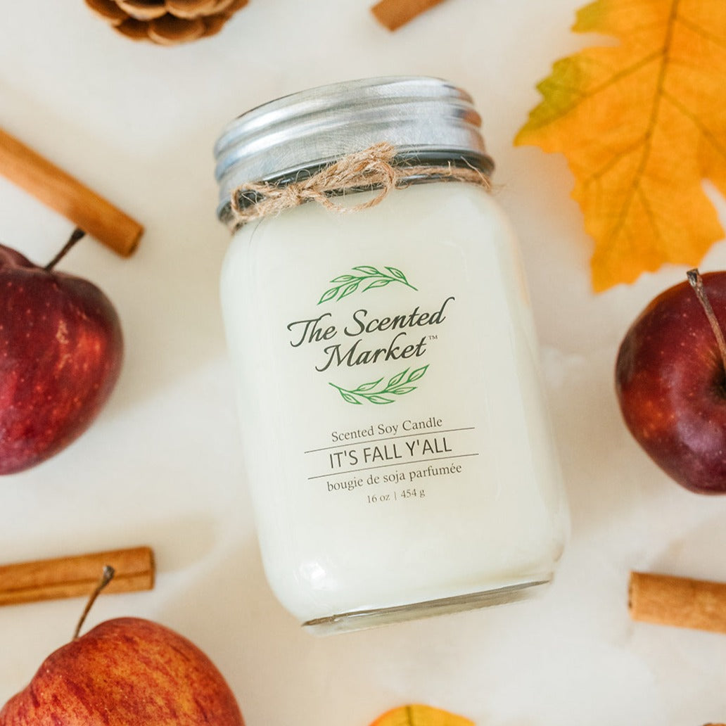 IT'S FALL Y'ALL  Soy Wax Candle 16 oz - The Scented Market 