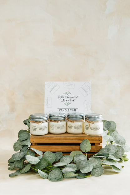 Candle Time Gift Box – 4 Scented Soy Candles