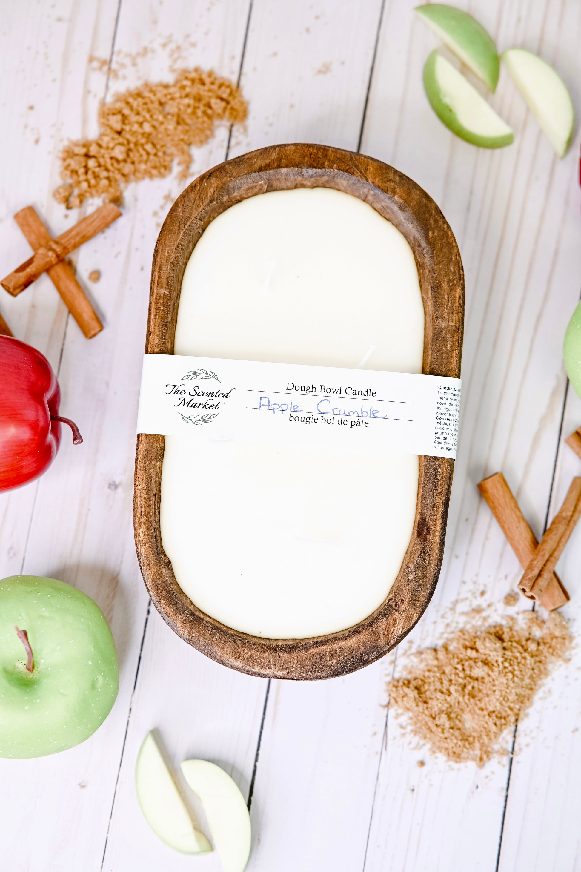 Apple Crumble Oval Dough Bowl Soy Candle – Warm Baked Apple Scent - The Scented Market  Candles   