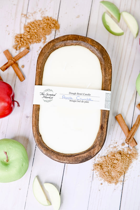 Apple Crumble Oval Dough Bowl Soy Candle – Warm Baked Apple Scent - The Scented Market  Candles   