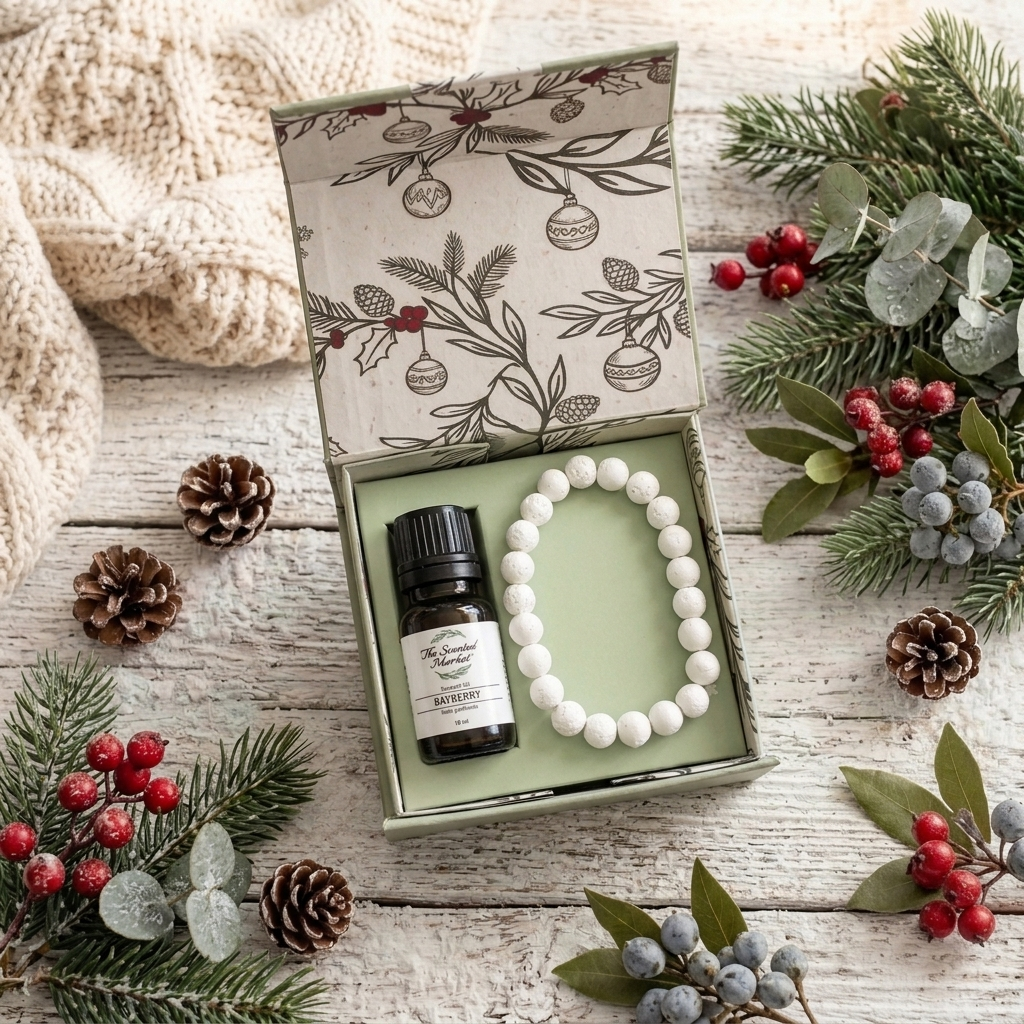 BAYBERRY Lava Stone Bracelet and Fragrance Oil Gift Set