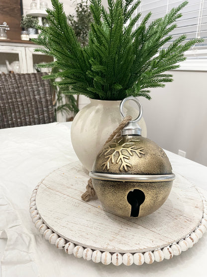 Bell -Snowflake Round Gold - The Scented Market     