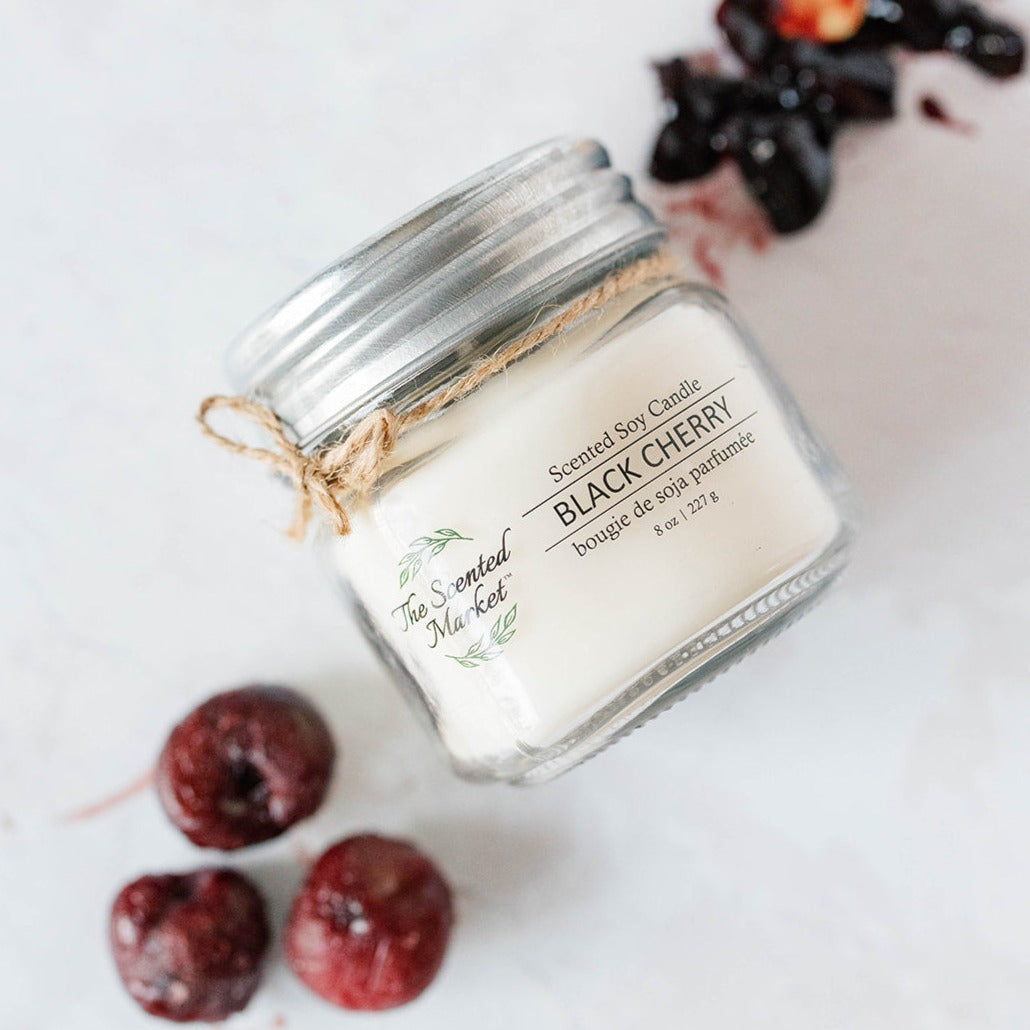 BLACK CHERRY Soy Wax Candle 8 oz - Scent of October
