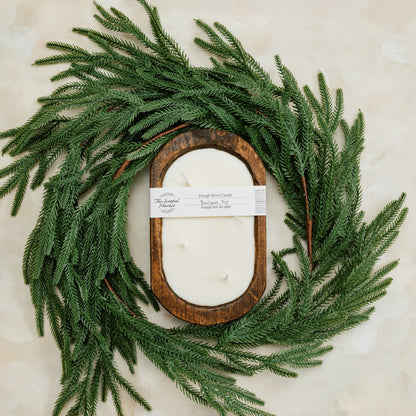 Brown Oval Dough Bowl - BALSAM FIR - The Scented Market  Candles   