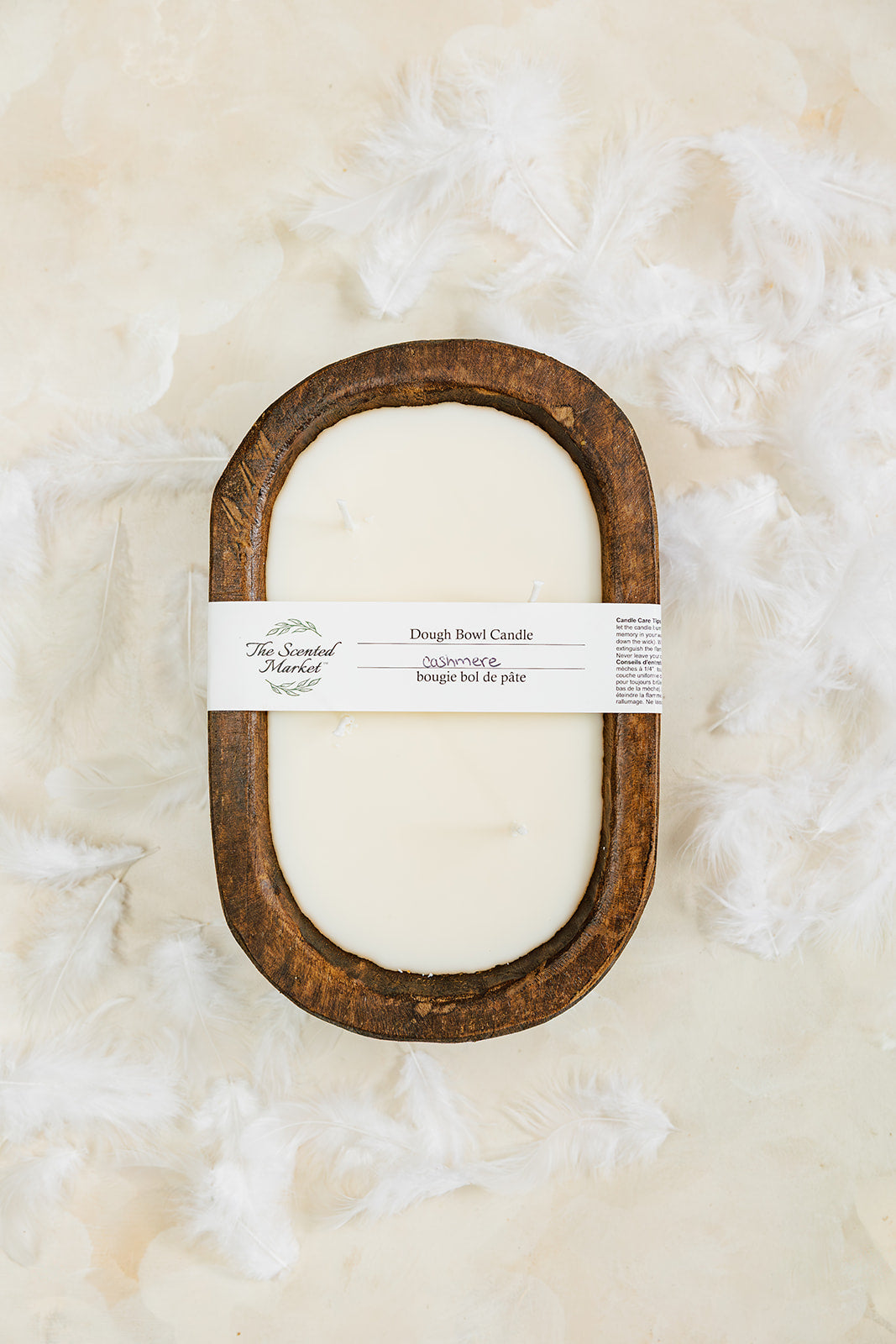 CASHMERE Brown Oval 4 Wick Dough Bowl Soy Candle