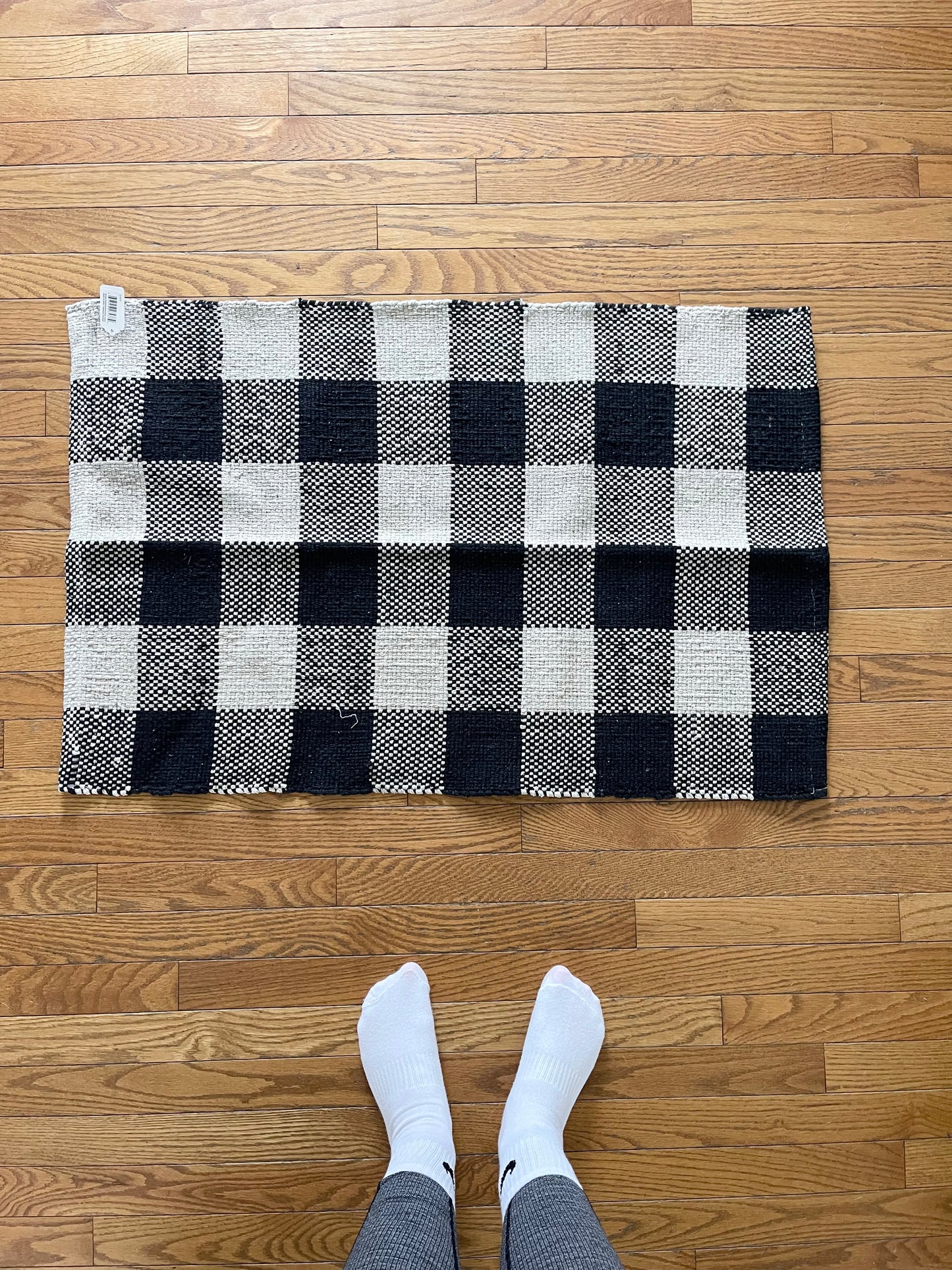 Buffalo Plaid Farmhouse Doormat Underlay with Gingerbread House Husk Mat - The Scented Market     