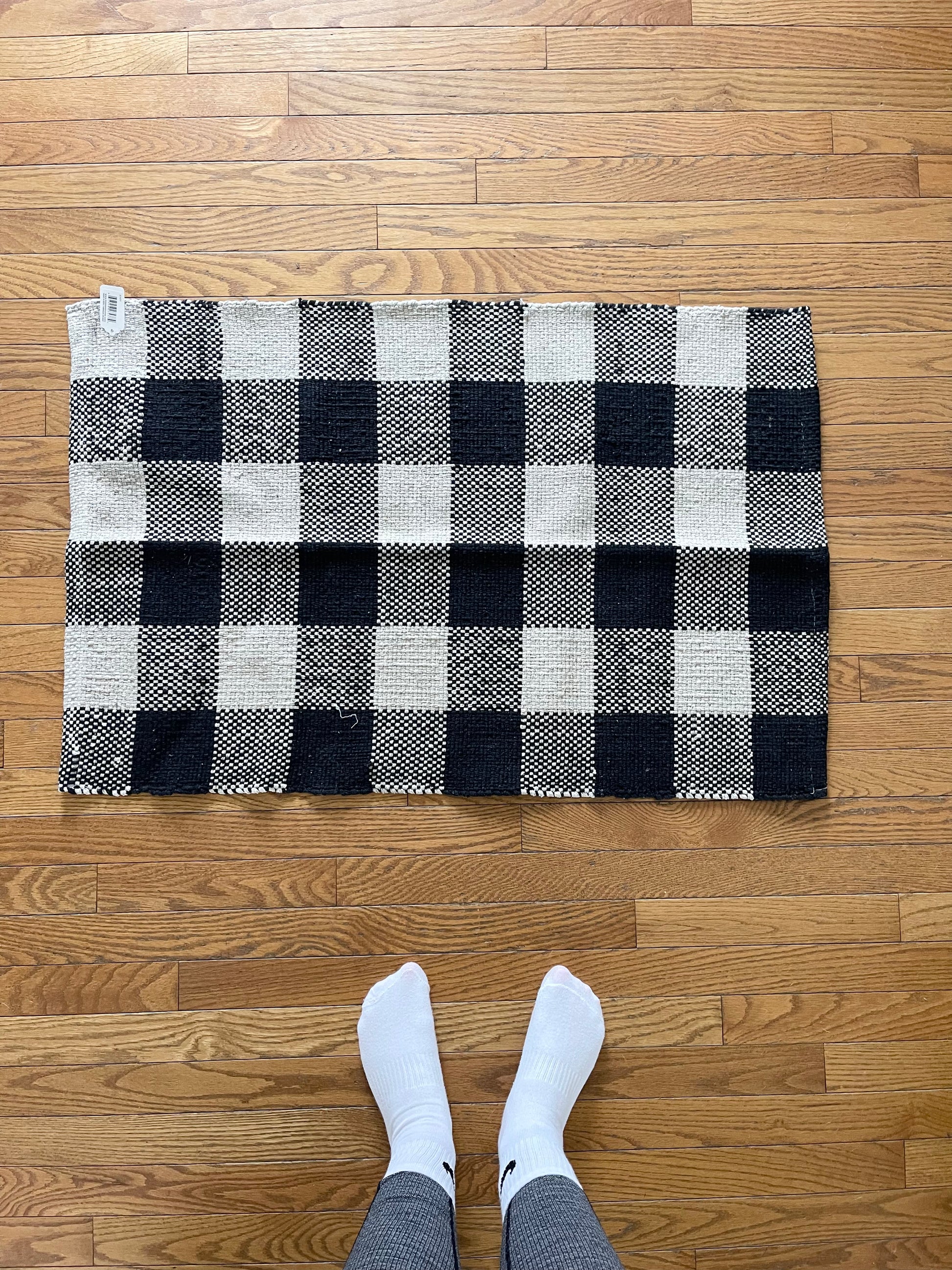 Buffalo Plaid Farmhouse Doormat Underlay with Gingerbread House Husk Mat - The Scented Market     