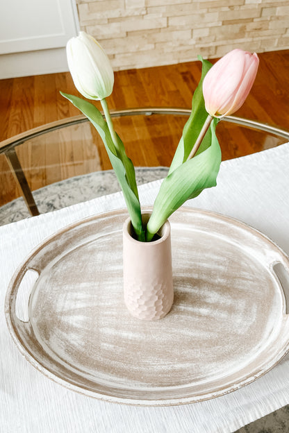 Soft Pink Tall Vase – Elegant Ceramic Vase for Modern Home Décor