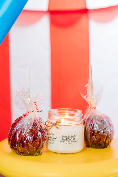 Carnival Candy Apple Soy Wax Candle 8 oz - The Scented Market 