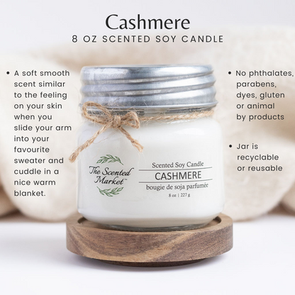 CASHMERE Soy Wax Candle 8 oz - The Scented Market  Candles   