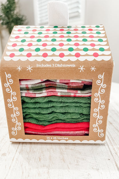 Gingerbread House Gift Set - 3 Dish Towels