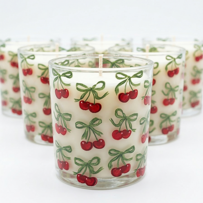 SWEET CHERRY - Cherry Tied Bow Candle 6 oz
