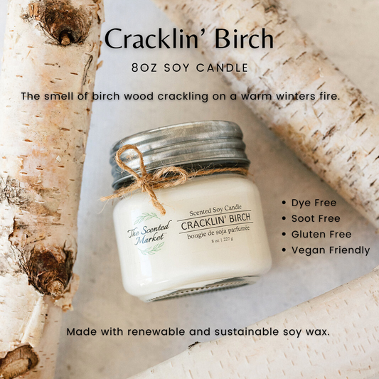 CRACKLIN' BIRCH Soy Wax Candle 8 oz