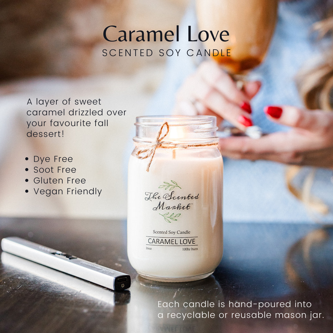 CREME CARAMEL Soy Wax Candle 16 oz - The Scented Market  Candles   