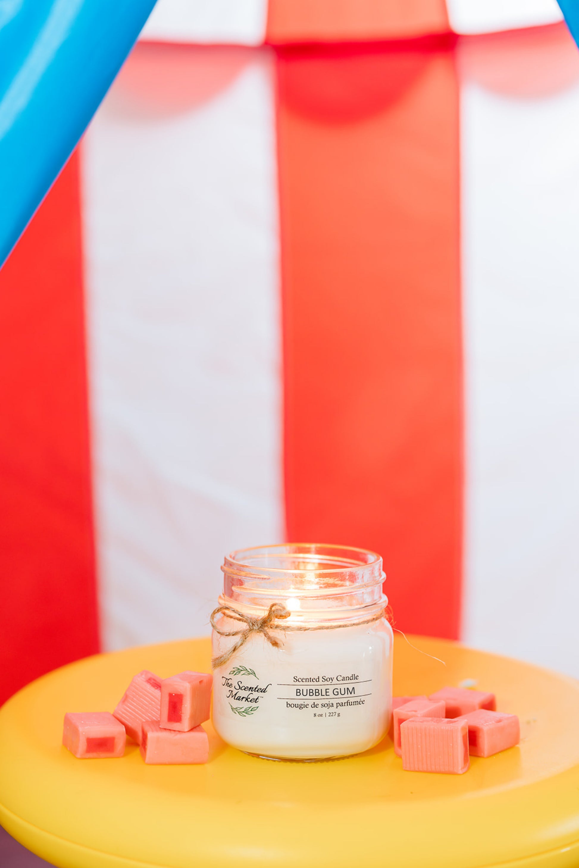 Carnival Bubble Gum Soy Wax Candle 8 oz - The Scented Market     