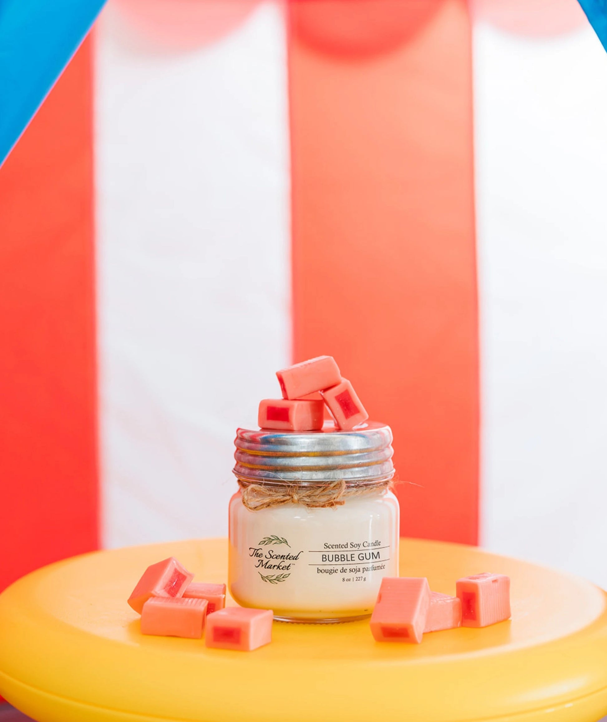 Carnival Bubble Gum Soy Wax Candle 8 oz - The Scented Market     