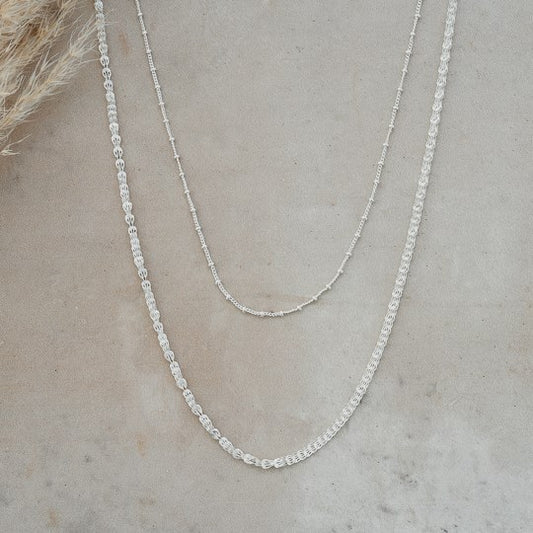 Necklace - Double Stack Silver