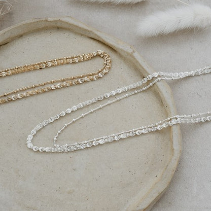 Necklace - Double Stack Silver