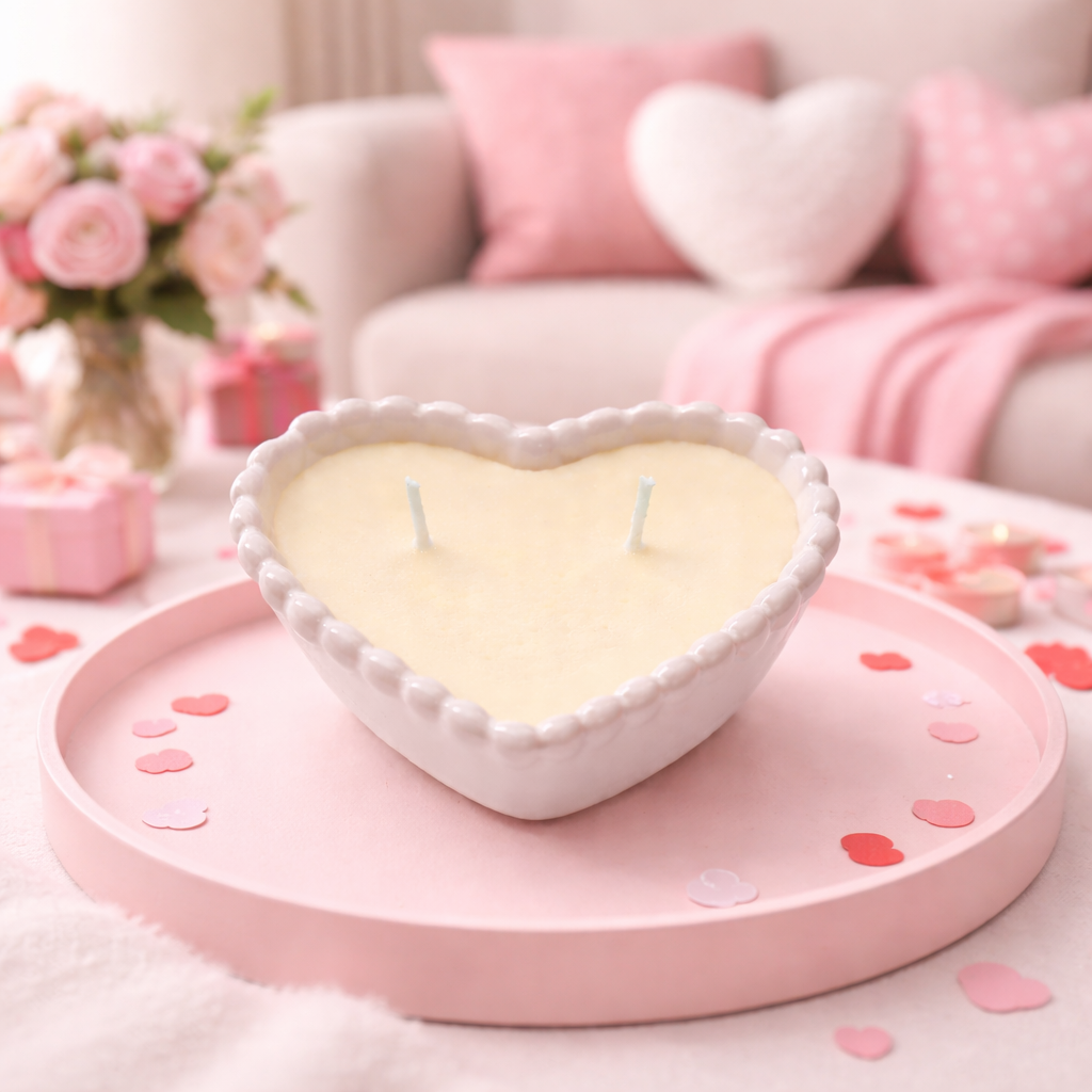 Pearl Heart 2 Wick Scented Soy Candle