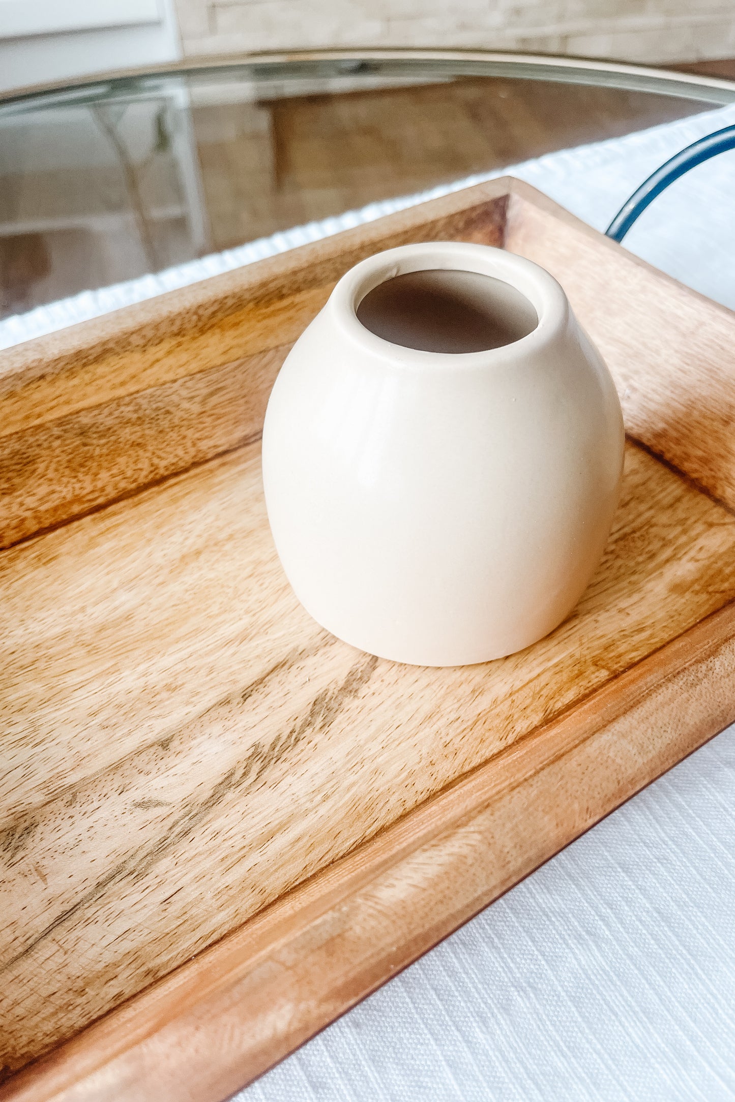 Cream Wide-Mouth Vase – Modern Decorative Vase for Floral & Home Décor - The Scented Market  Vases   