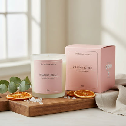 Crisp ORANGE ICICLE Soy Wax Candle - The Scented Market  Candles   