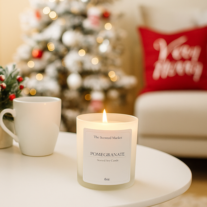 Crisp POMEGRANATE Soy Wax Candle - The Scented Market  Candles   
