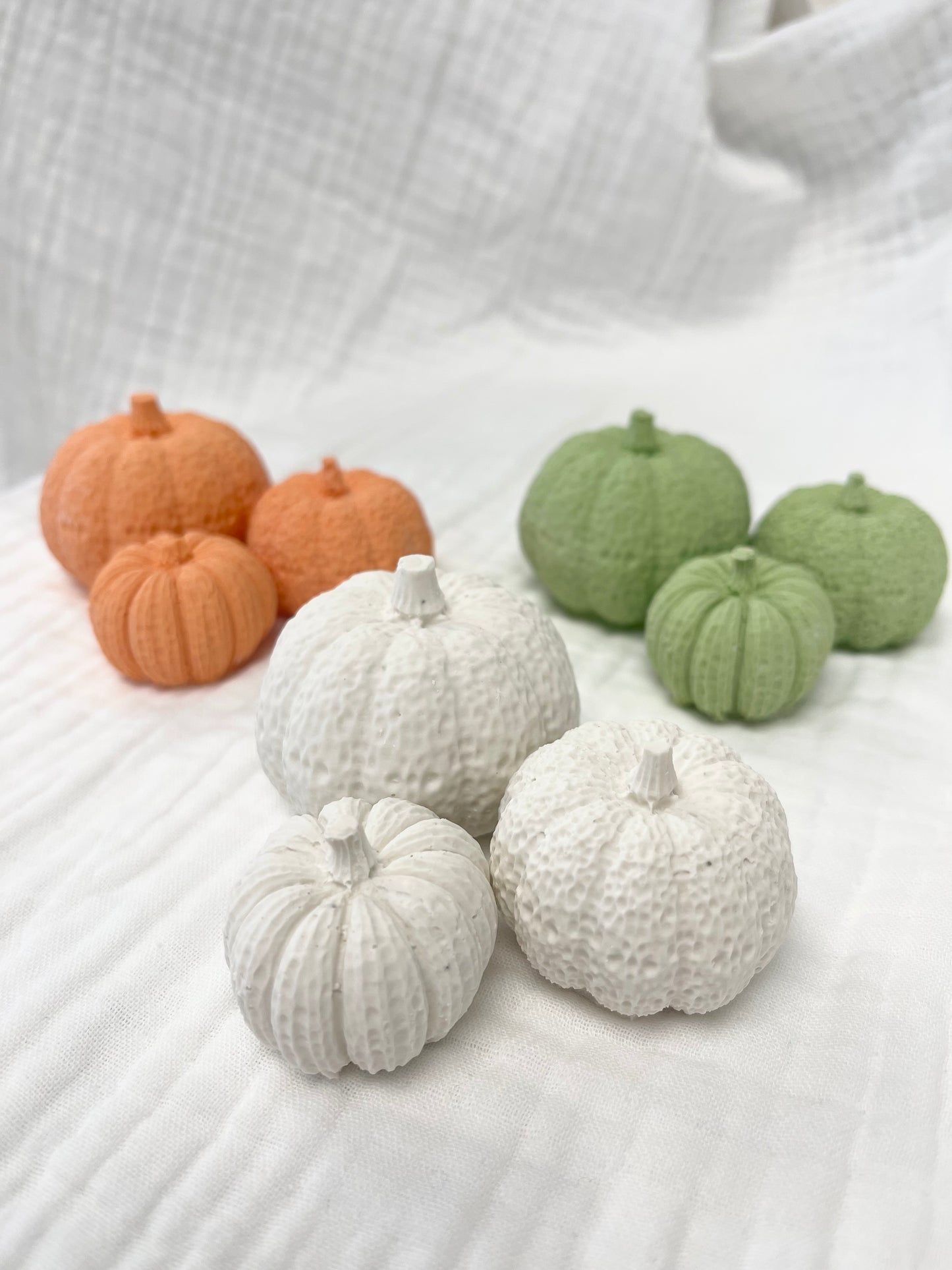 Concrete Pumpkin- Set of 3 - Green