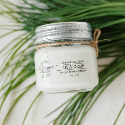 DEW DROP Soy Wax Candle 8 oz - Scent of APRIL - The Scented Market 