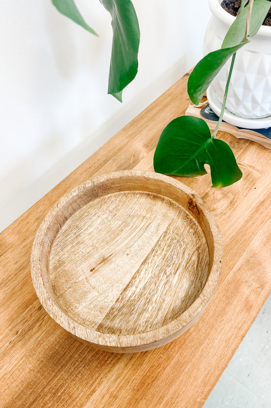 Circle Wood Tray