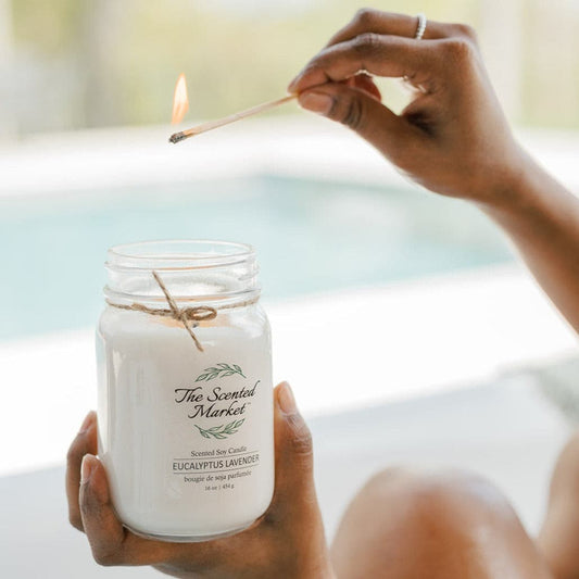 EUCALYPTUS LAVENDER Soy Wax Candle 16 oz - The Scented Market  Candles   