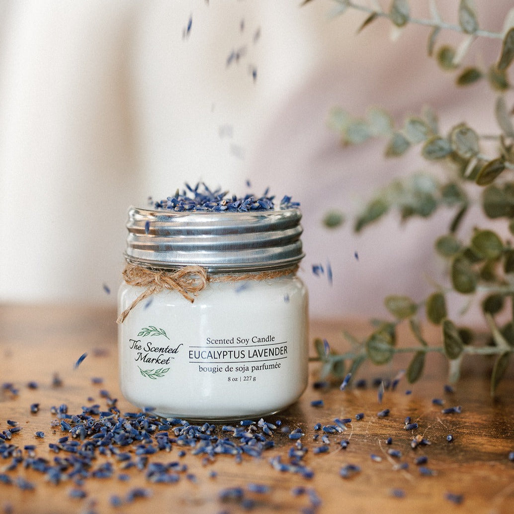 EUCALYPTUS LAVENDER Soy Wax Candle 8 oz - The Scented Market  Candles   