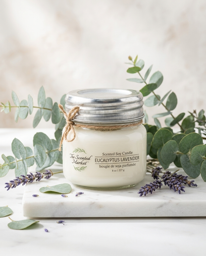 EUCALYPTUS LAVENDER Soy Wax Candle 8 oz