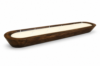 APPLE CRUMBLE Extra Long Dough Bowl Soy Candle | Scented Wooden Bowl Candle