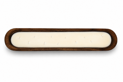 APPLE CRUMBLE Extra Long Dough Bowl Soy Candle | Scented Wooden Bowl Candle