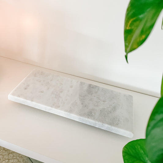 Elegant White & Grey Marble Tray – Stylish Dresser & Tabletop Décor - The Scented Market  Decorative Trays   