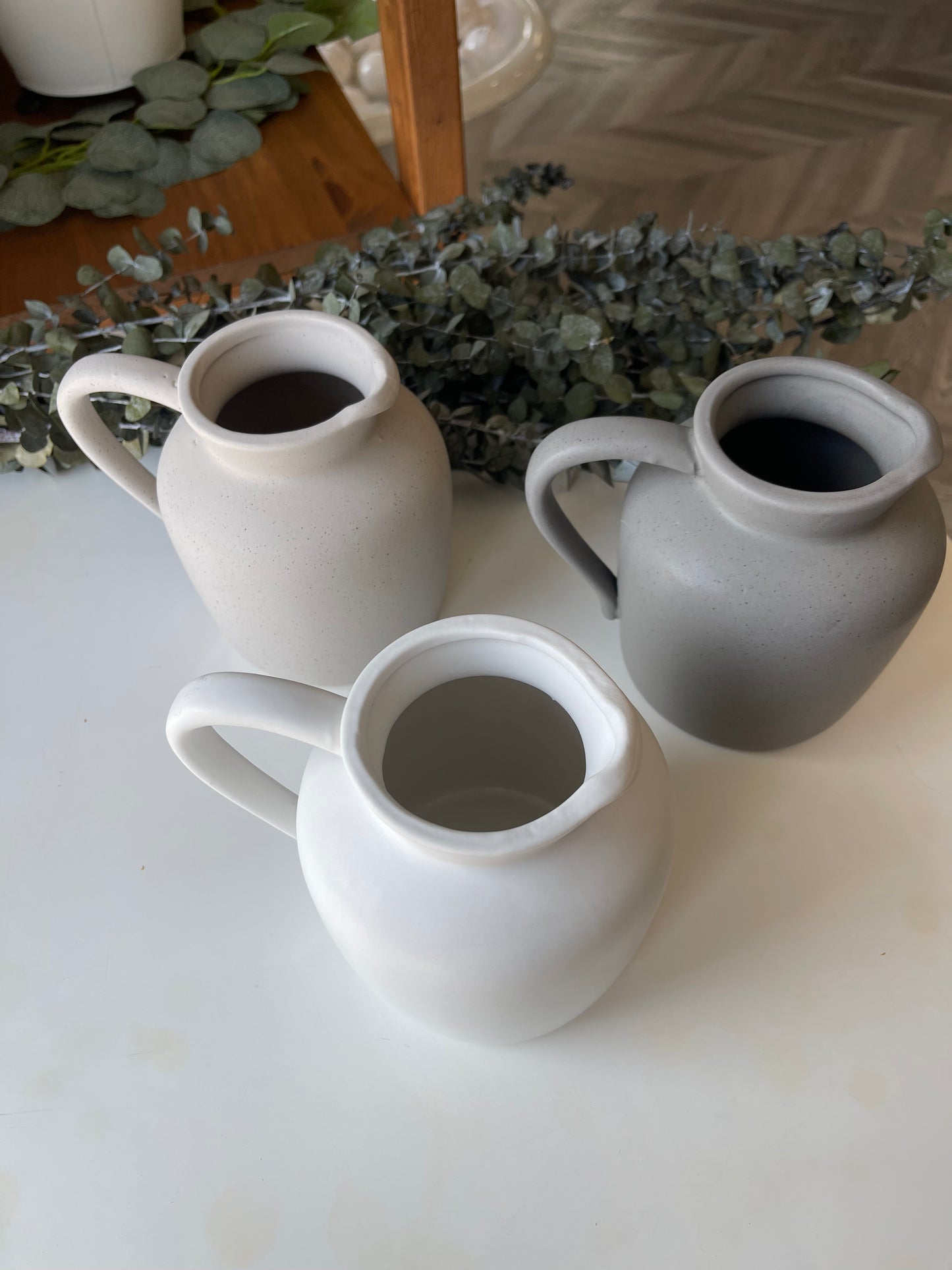Ceramic Pitcher - Light Grey