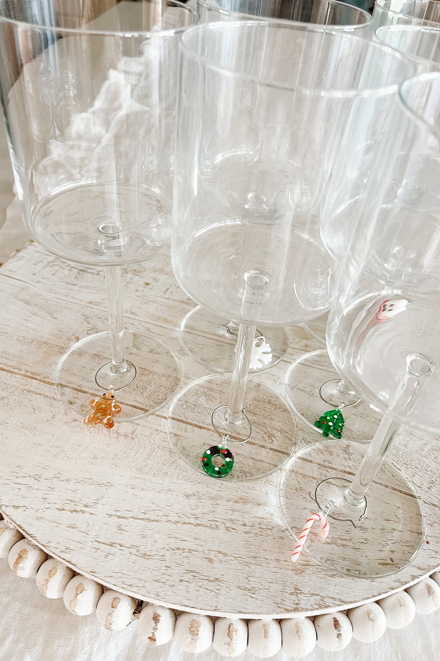 Holiday Cheers Charm for Wine Glasses - Set of 6