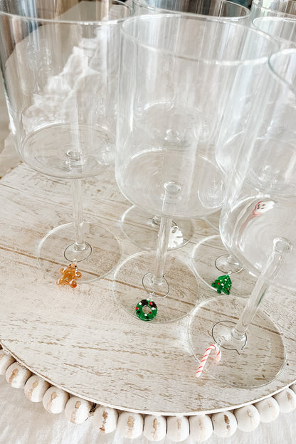 Holiday Cheers Charm for Wine Glasses - Set of 6