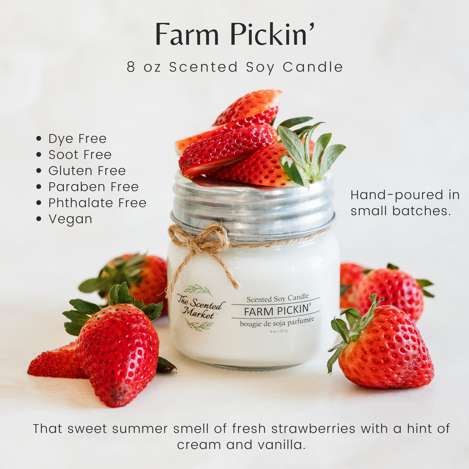 FARM PICKIN' Soy Wax Candle 8 oz - The Scented Market 