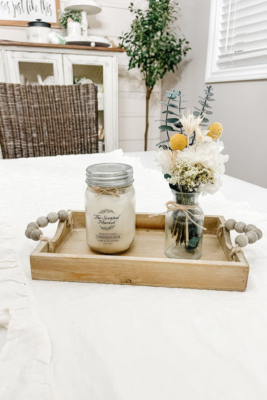 Fall Dried Floral Arrangement - White / Yellow - The Scented Market     