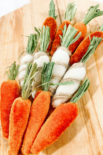 Mini Fabric Carrots - Set of 12