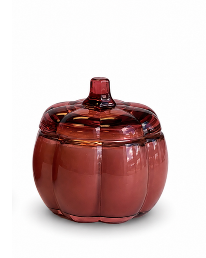 Small Glass Pumpkin Soy Candle MULLED WINE | Pumpkin Spice Cake | Decorative Fall Candle